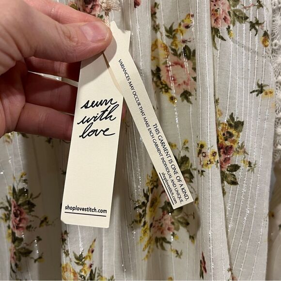 Lovestitch floral long sleeve oversized blouse size M Medium - Picture 11 of 15